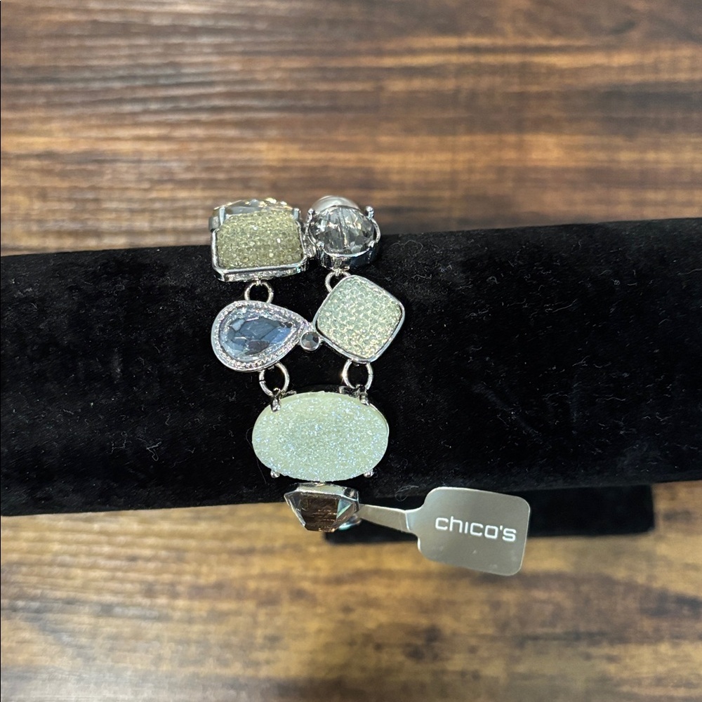 Chico's Bracelet with silver & grey sparkle Details
NWT